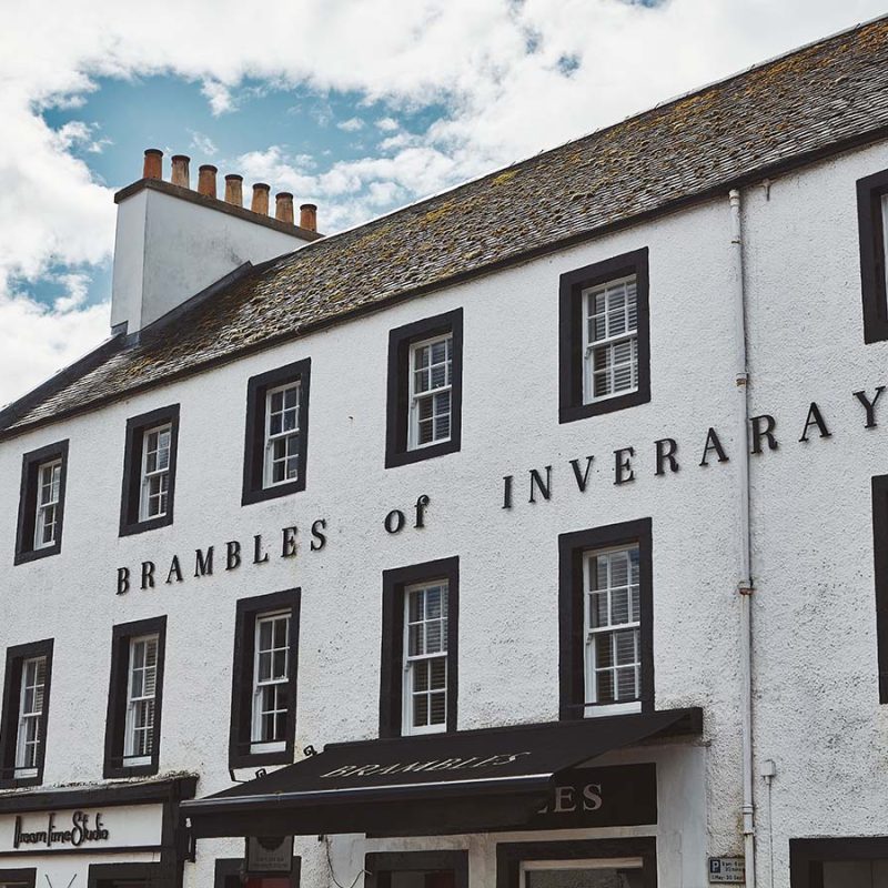 The exterior of Brambles of Inveraray Hotel in Scotland