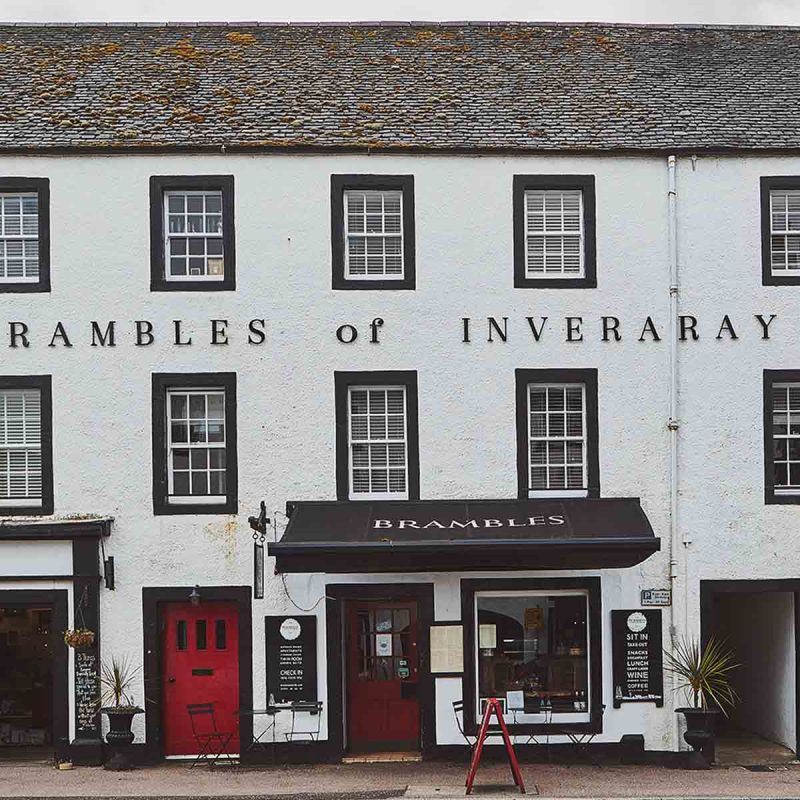 The exterior of Brambles of Inveraray Hotel in Scotland