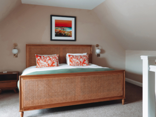 The double bedroom in the Campbell Apartment part of Brambles hotel in Inveraray in Scotland