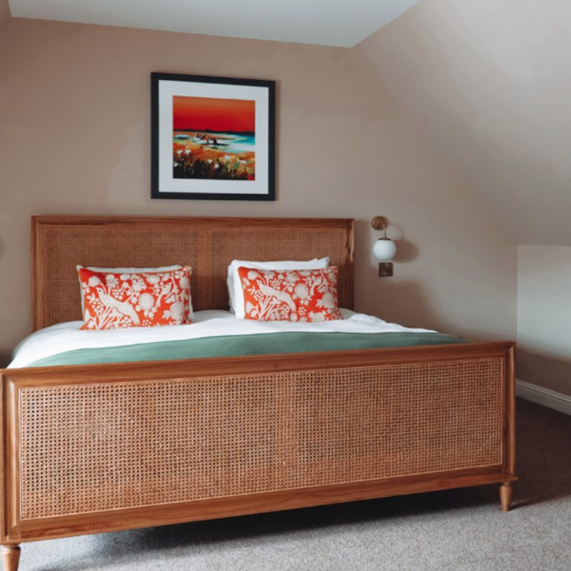 The double bedroom in the Campbell Apartment part of Brambles of Inveraray Hotel in Scotland