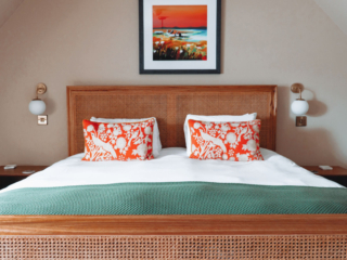 The double bedroom in the Campbell Apartment part of Brambles hotel in Inveraray in Scotland