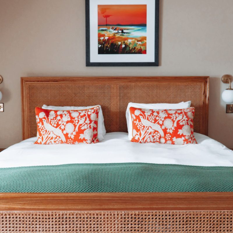 The double bedroom in the Campbell Apartment part of Brambles of Inveraray Hotel in Scotland