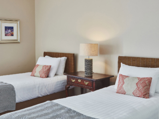 The twin room in the Garden Suite in Brambles hotel in Inveraray in Scotland